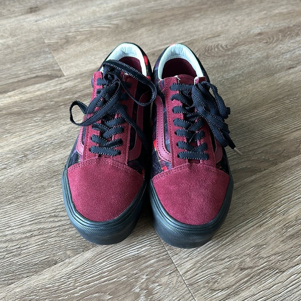 Vans Old Skool Stackform Platform Sneakers Velvet Plaid Women’s 6.5 - Picture 2 of 7
